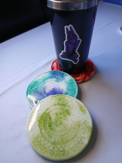 Watercolor Mandalas - Single Coasters